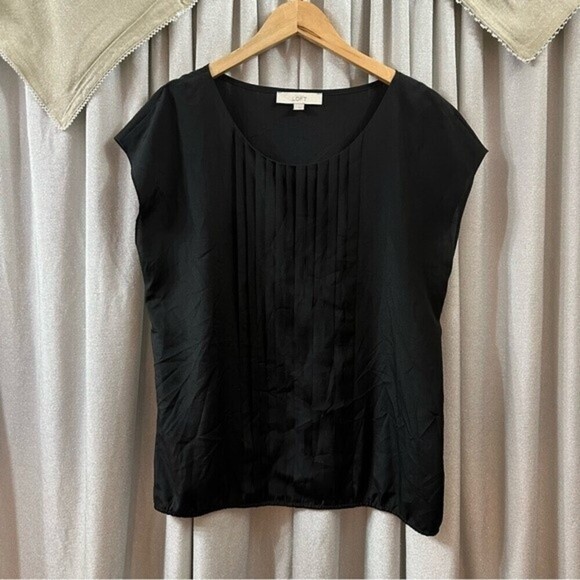 Anne Taylor Loft Black Sleeveless Blouse Sz Large - Picture 4 of 8
